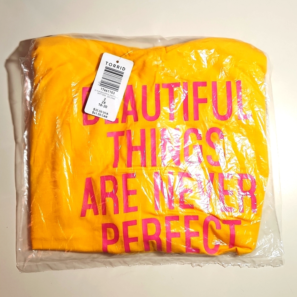 ❤NWT VINTAGE TORRID GRAPHIC SUPER SOFT BEAUTIFUL THINGS TANK SWIM COVER 2X - Picture 3 of 10